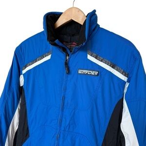 Spyder Snowshoe Youth Sz 16 Blue Water Resistant Snowboarding Jacket Fleece Warm